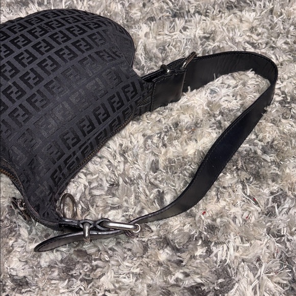 Fendi Black FF Monogram Saddle Bag - Picture 6 of 16